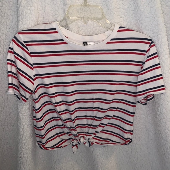 striped crop top - red white & blue - Picture 2 of 4